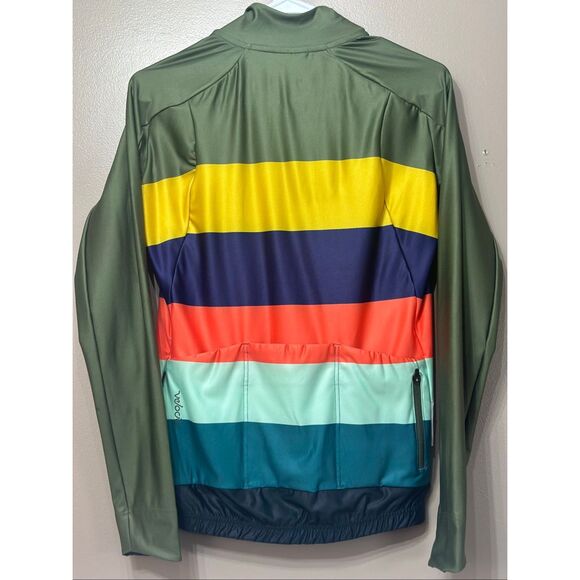 NWT Velocio Rugby Striped Long Sleeve Olive Cycling Jacket Men's Medium - Picture 11 of 13